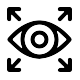 Logo de un ojo con flechas