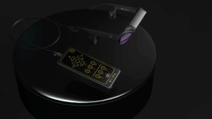 Detalle de NIIRA con sistema de audio por conducción ósea y diseño ergonómico