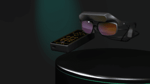 Detalle de NIIRA con sistema de audio por conducción ósea y diseño ergonómico