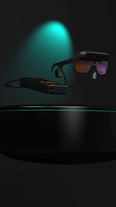 Detail of NIIRA with bone conduction audio system and ergonomic design